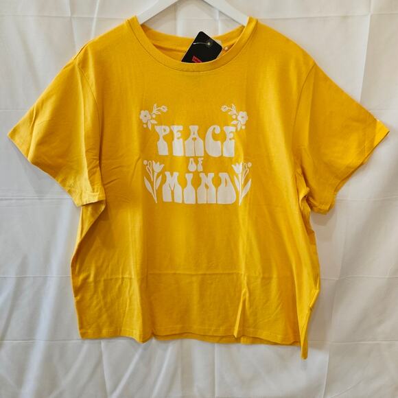 Levi's Women's Short Sleeve Yellow Cotton Tee Size XL - Picture 1 of 8